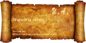 Ungváry Alex névjegykártya